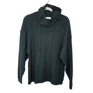 Cabi #3885 Tryst Pullover Dark Teal Cowl Neck Sweater, M
